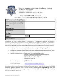 Document preview: Form 0503RCCD-007 Request for Information on Unresolved or Denied Nics Background Check - Nevada