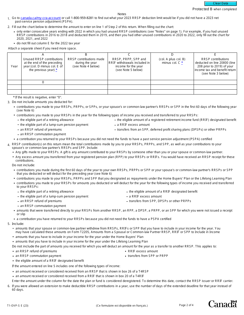 Form T1 Ovp S Download Fillable Pdf Or Fill Online Simplified Individual Tax Return For Rrsp 3904