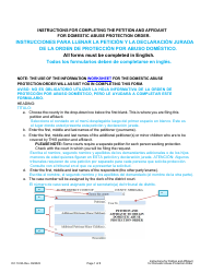 Document preview: Instructions for Form DC19:8 Petition and Affidavit for Domestic Abuse Protection Order - Nebraska (English/Spanish)