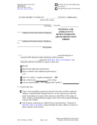 Form DC19:49 Petition and Affidavit to Renew Domestic Abuse Protection Order - Nebraska