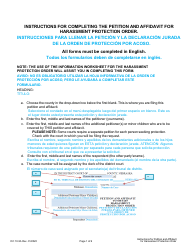 Document preview: Instructions for Form DC19:2 Petition and Affidavit for Harassment Protection Order - Nebraska (English/Spanish)
