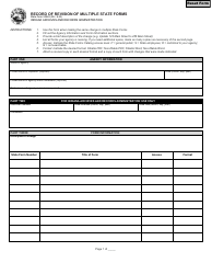 State Form 53963 Record of Revision of Multiple State Forms - Indiana