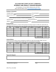 Document preview: Form OES-277 Interest and Penalty Waiver Request - Oklahoma