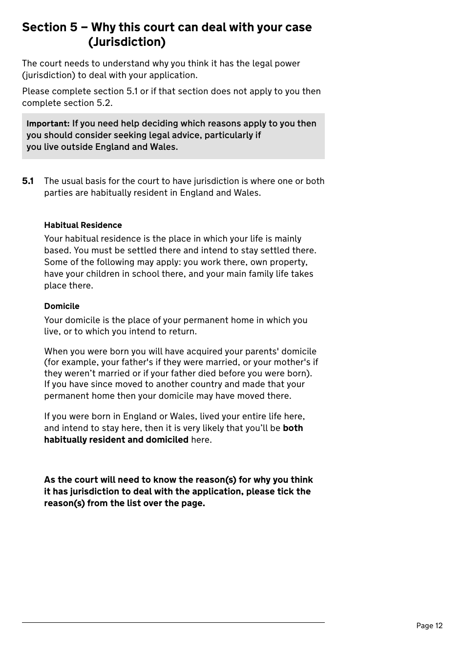 Application for a Divorce or Dissolution (Ending a Civil Partnership) - United Kingdom, Page 12