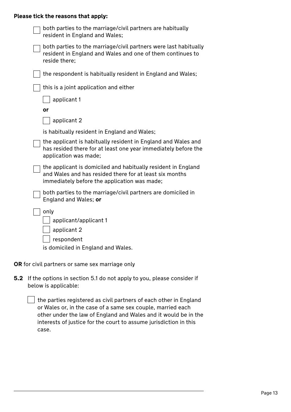 Application for a Divorce or Dissolution (Ending a Civil Partnership) - United Kingdom, Page 13