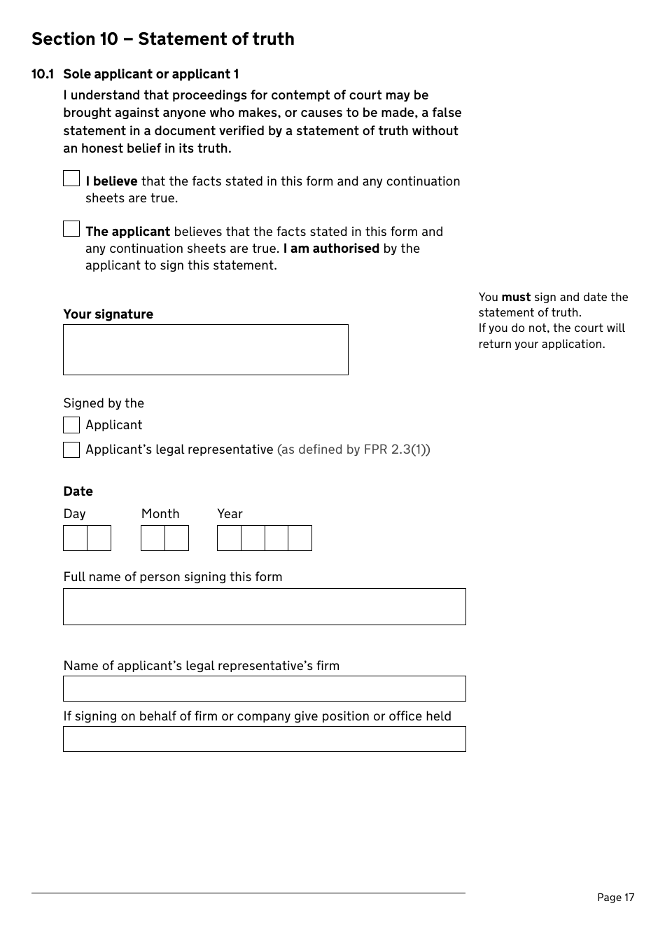 Application for a Divorce or Dissolution (Ending a Civil Partnership) - United Kingdom, Page 17