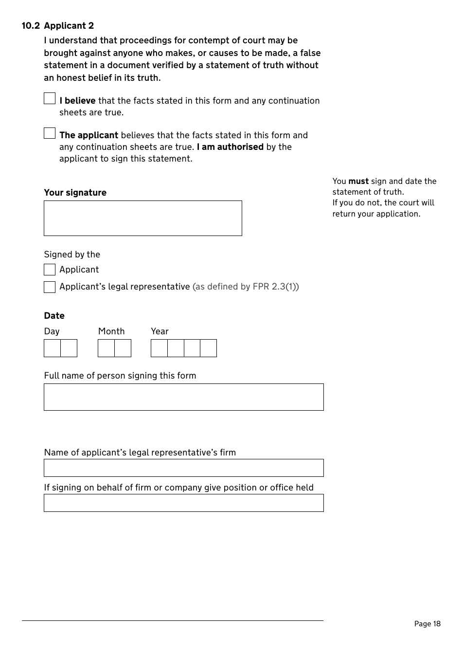 Application for a Divorce or Dissolution (Ending a Civil Partnership) - United Kingdom, Page 18