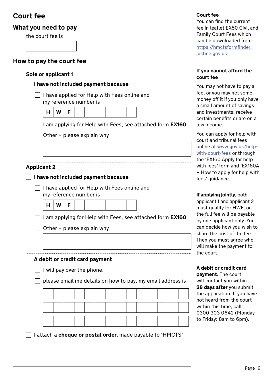 Application for a Divorce or Dissolution (Ending a Civil Partnership) - United Kingdom, Page 19