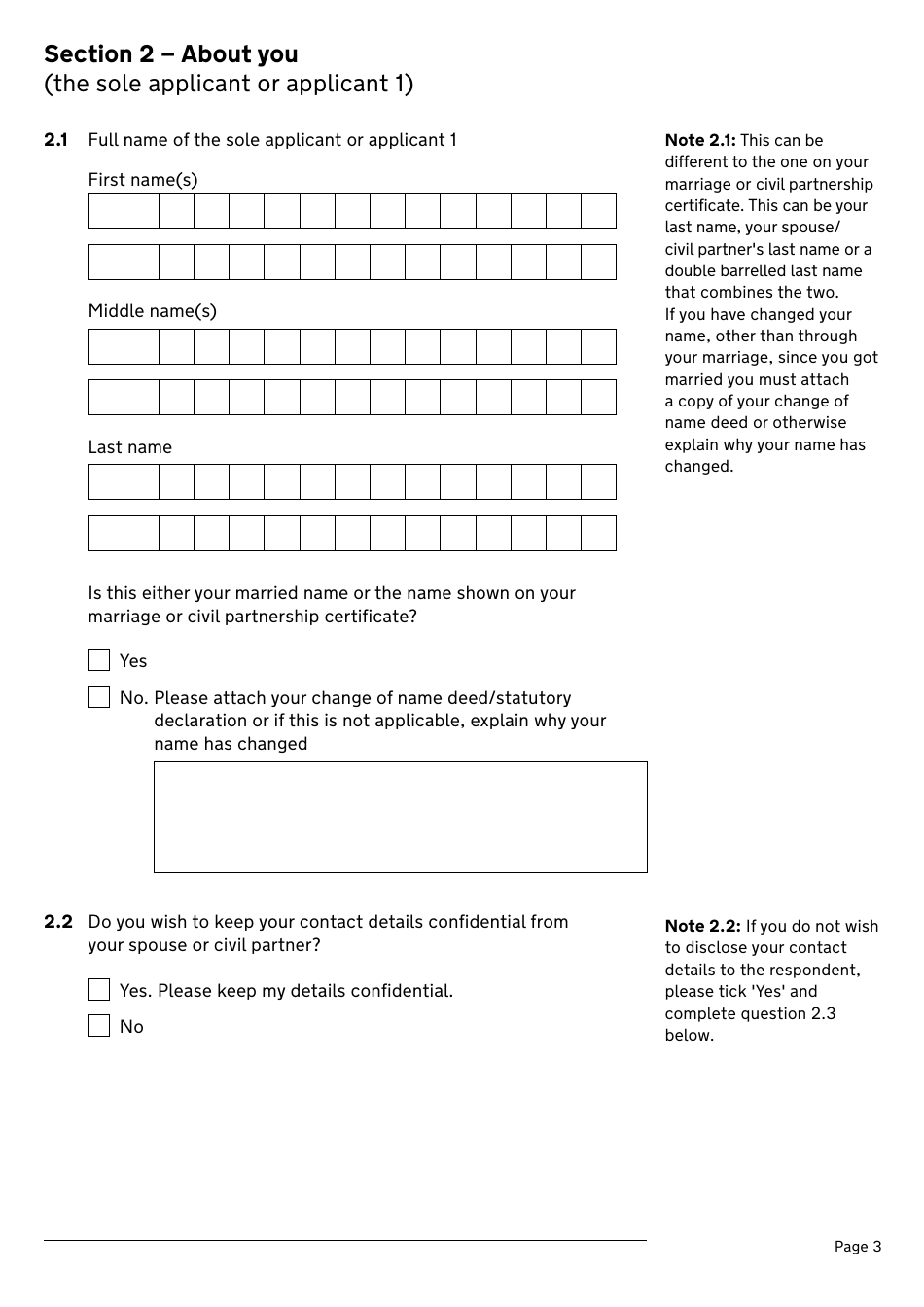 Application for a Divorce or Dissolution (Ending a Civil Partnership) - United Kingdom, Page 3