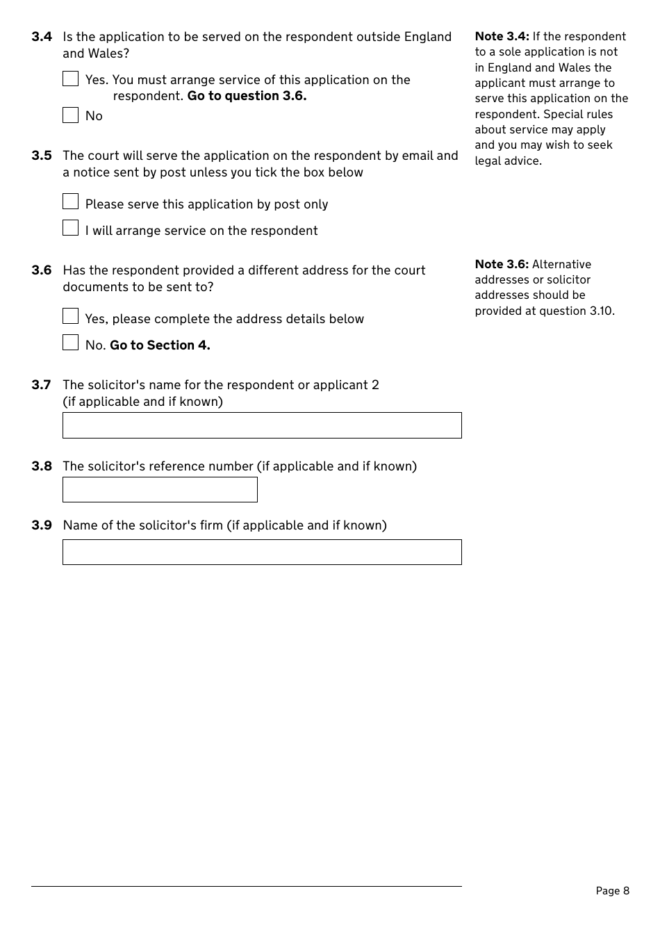 Application for a Divorce or Dissolution (Ending a Civil Partnership) - United Kingdom, Page 8