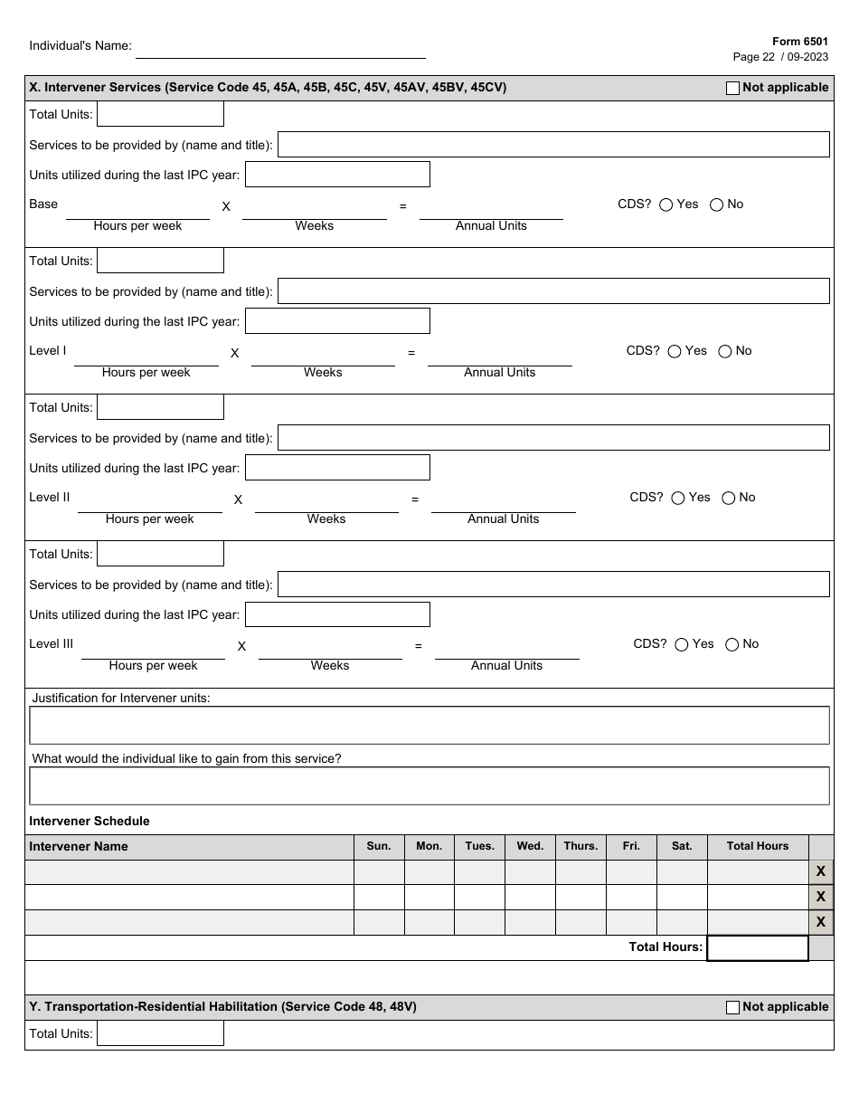 Form 6501 Individual Program Plan - Texas, Page 22