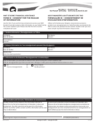 Form B (NWT8714) Nwt Student Financial Assistance - Consent for the Release of Information - Northwest Territories, Canada