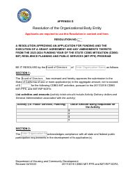 Appendix D Resolution of the Organizational Body Entity - California