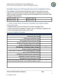 Homekey Interim to Permanent Conversion Completion Form - California