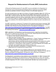 Request for Reimbursement of Funds (Rrf) - Sb2 Planning Grants Program - California