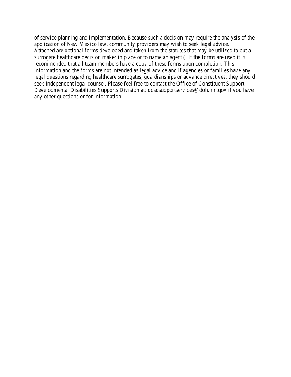 The Uniform Healthcare Decisions Act: General Information Regarding Capacity and the Designation of a Surrogate Healthcare Decision Maker - New Mexico, Page 2