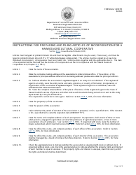 Instructions for Form AG-1 Articles of Incorporation for a Hawaii Agricultural Cooperative - Hawaii