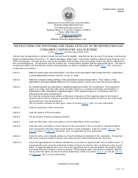 Document preview: Instructions for Form CONS-1 Articles of Incorporation for a Consumer Cooperative - Hawaii