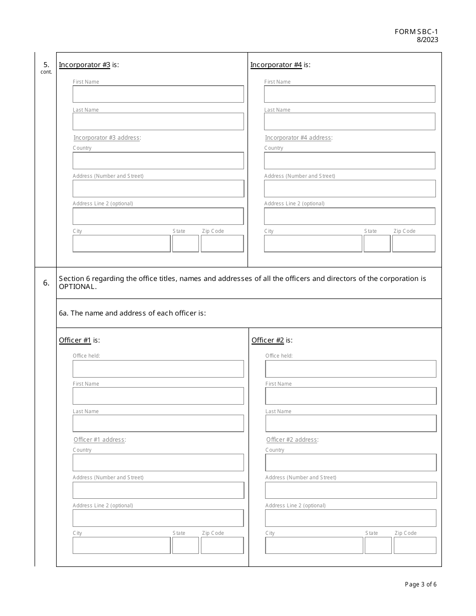 Form SBC-1 Articles of Incorporation for a Hawaii Sustainable Business Corporation - Hawaii, Page 3