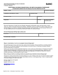 Form F-16038SO Foodshare Administrative Disqualification Hearing Notice - Wisconsin (Somali)