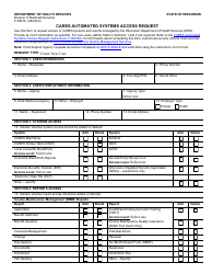 Form F-00476 Cares Automated Systems Access Request - Wisconsin