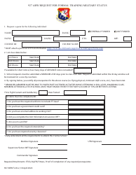 Document preview: 927ARW Form 2 Request for Formal Training Military Status
