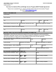 Form F-02495 Vaccines for Adults (Vfa) and Bridge Access Program (Bap) Provider Agreement - Wisconsin