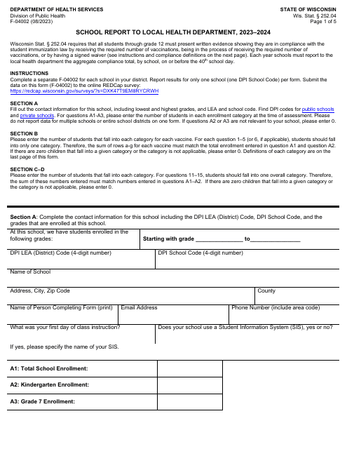 Form F-04002 2024 Printable Pdf