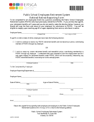 Document preview: Form G4PRS Public School Employees Retirement System Rehired Retiree Reporting Form - Georgia (United States)