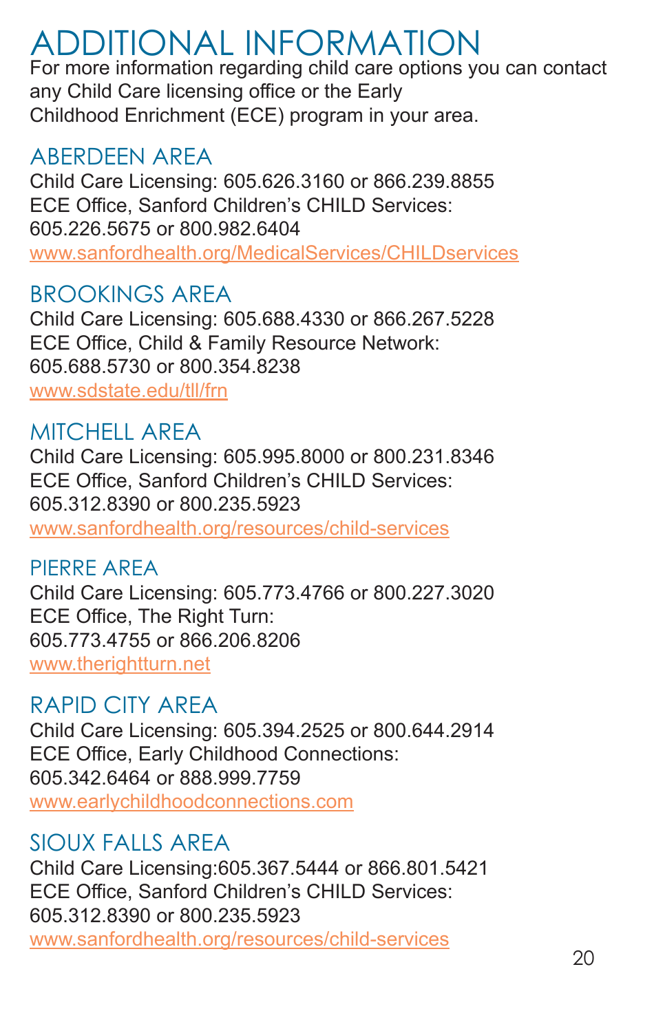 Form CCS-14 Choosing Child Care Handbook - South Dakota, Page 21