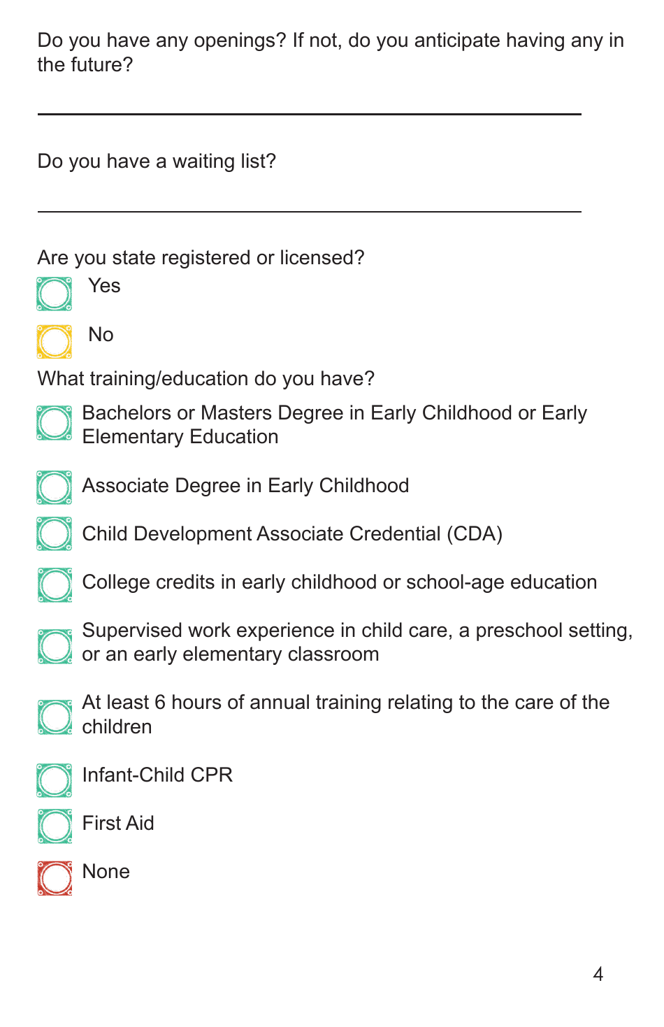 Form CCS-14 Choosing Child Care Handbook - South Dakota, Page 7