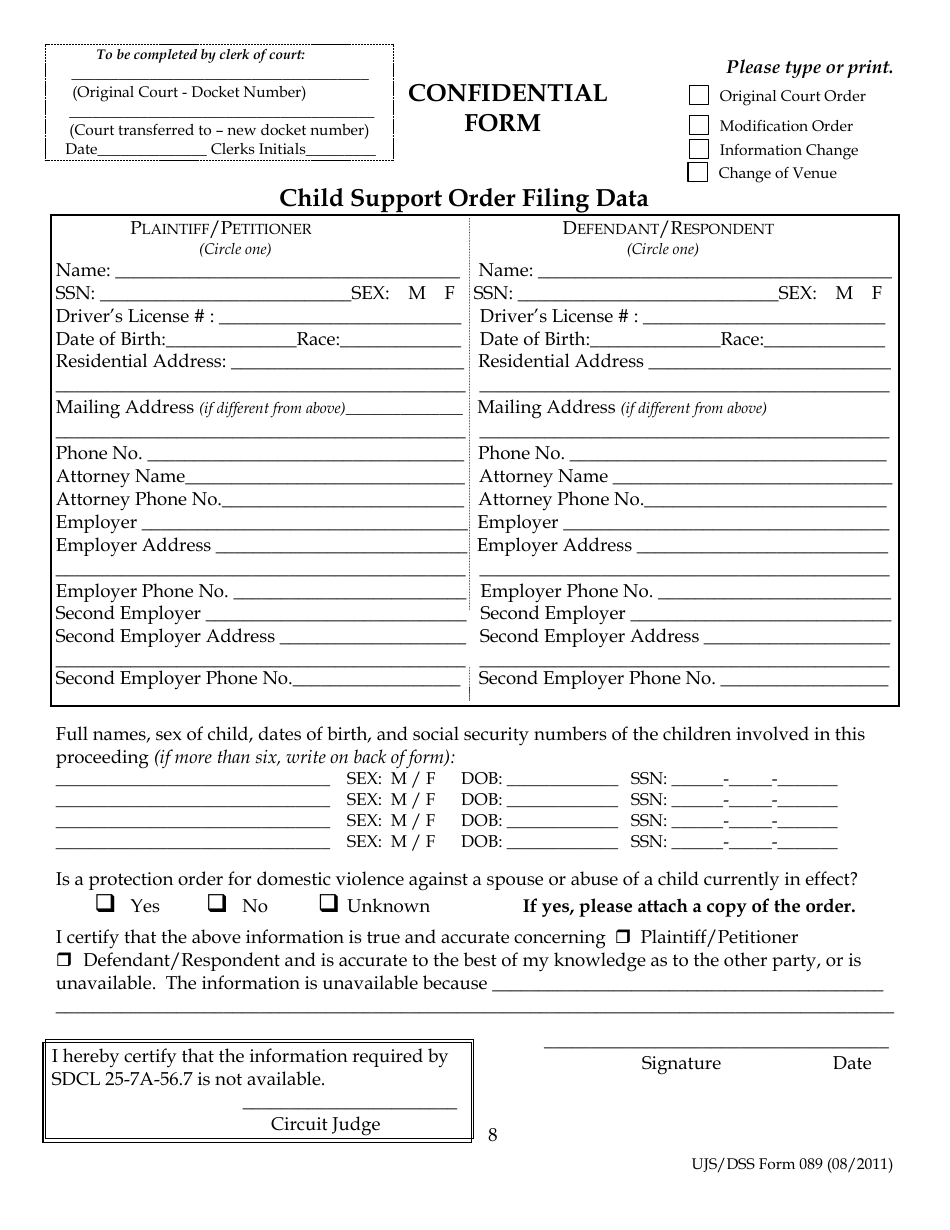 Form DSS-SE-415 Petition for Modification Form - South Dakota, Page 11