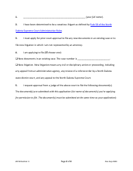 Application to File New Litigation or New Documents by Vexatious Litigant - North Dakota, Page 2