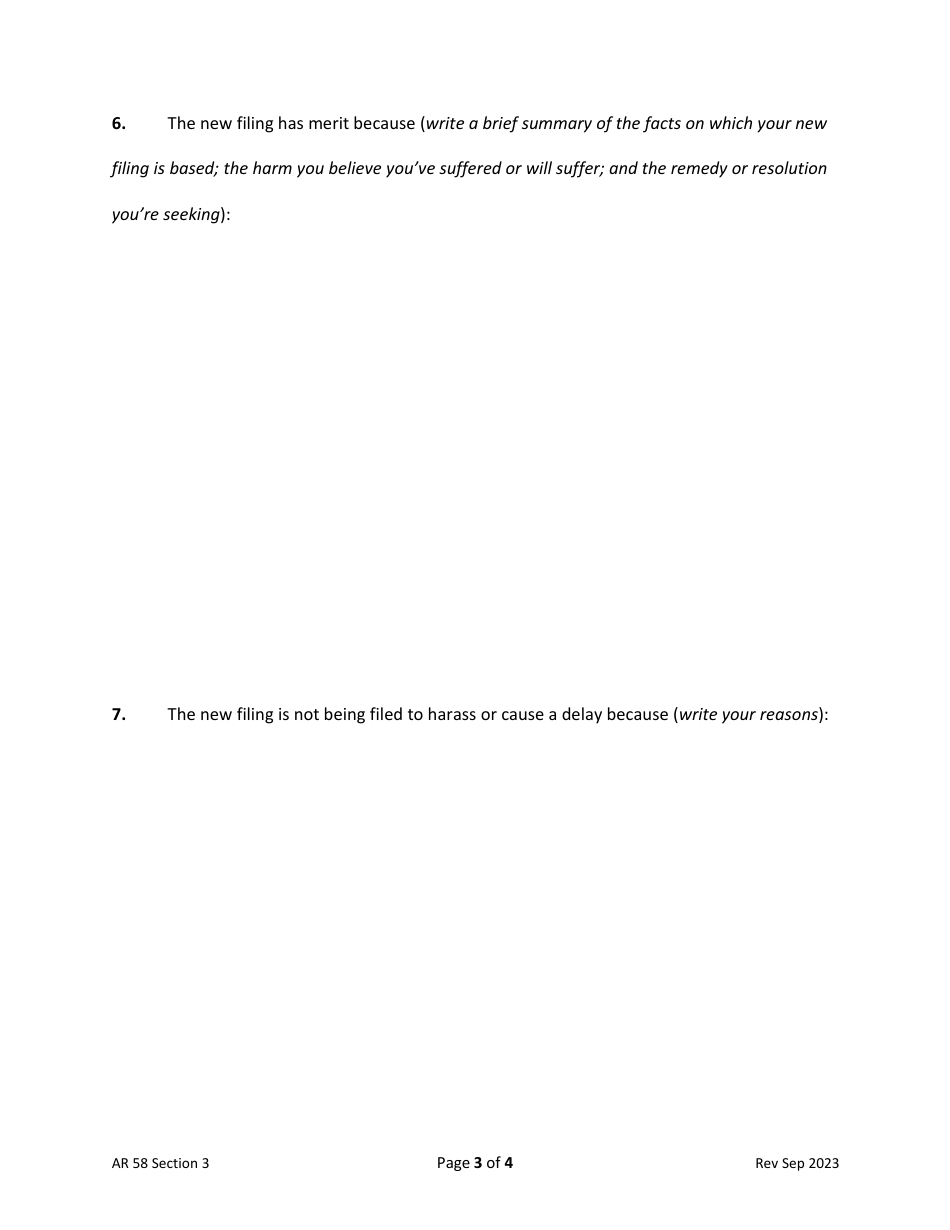 Application to File New Litigation or New Documents by Vexatious Litigant - North Dakota, Page 3