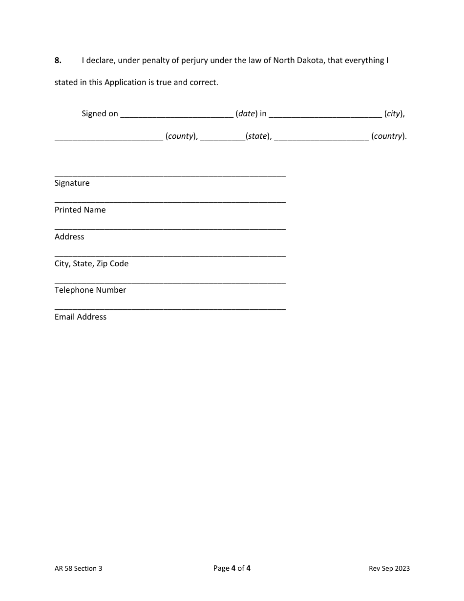 Application to File New Litigation or New Documents by Vexatious Litigant - North Dakota, Page 4