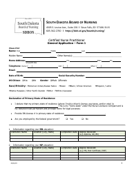 Certified Nurse Practitioner Licensure by Examination Application - South Dakota, Page 3