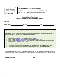 Certified Nurse Practitioner Licensure by Examination Application - South Dakota, Page 7
