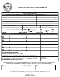 Document preview: Warren County Occupancy Tax Return Form - Warren County, New York