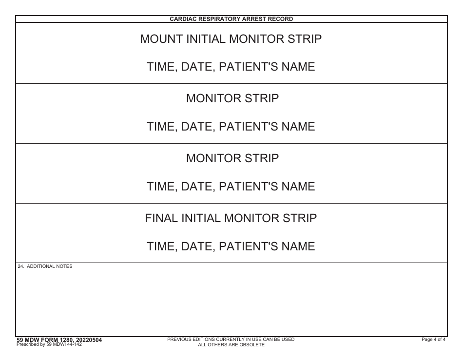 59 MDW Form 1280 Cardiac Respiratory Arrest Record, Page 4