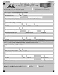 Document preview: Form 706ME Maine Estate Tax Return - Maine, 2023