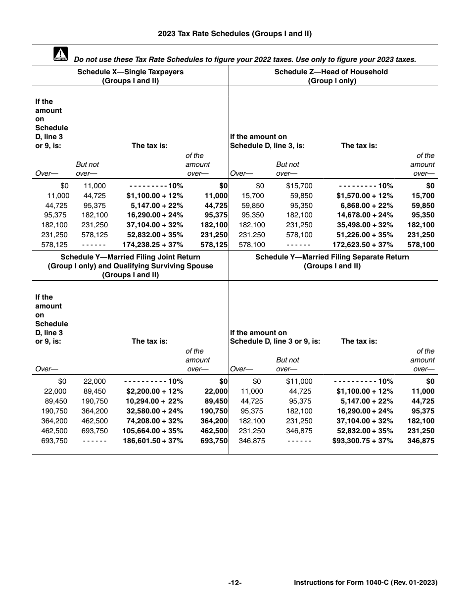 Instructions for IRS Form 1040-C U.S. Departing Alien Income Tax Return, Page 12