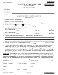 Document preview: Form NHJB-2764-PE Waiver of Rights to Real Estate - New Hampshire