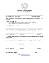 Document preview: Provisional Licensing Program Amendment to Application - Texas