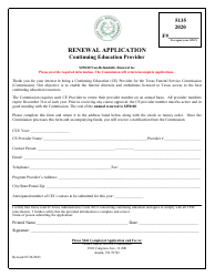 Document preview: Continuing Education Provider Renewal Application - Texas