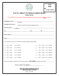 Document preview: Facts About Funerals Brochure Order Form - Texas