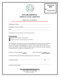 Document preview: Establishment Duplicate License Application - Texas
