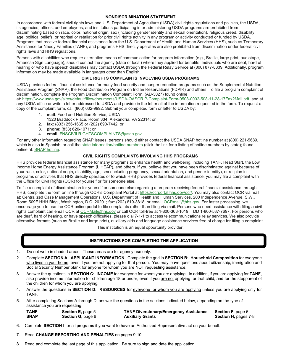 Form 032-03-1100-39-ENG Application for Benefits - Snap - Virginia, Page 2