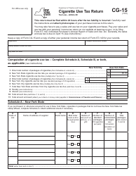Document preview: Form CG-15 Cigarette Use Tax Return - New York