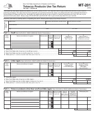 Document preview: Form MT-201 Tobacco Products Use Tax Return - New York