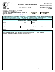 Document preview: Formulario PIU1S Formulario De Contacto General - California (Spanish)